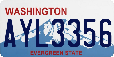 WA license plate AYL3356