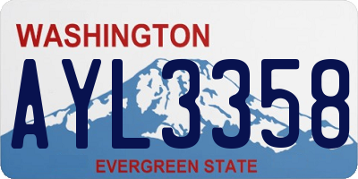 WA license plate AYL3358