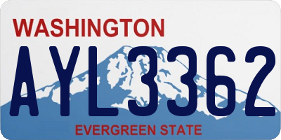 WA license plate AYL3362