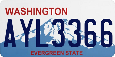 WA license plate AYL3366