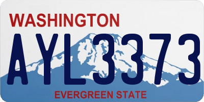 WA license plate AYL3373
