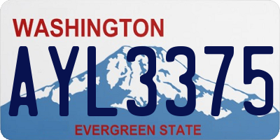 WA license plate AYL3375