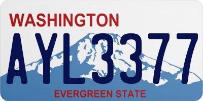 WA license plate AYL3377