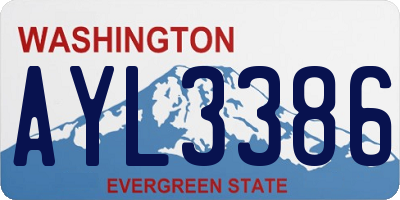 WA license plate AYL3386