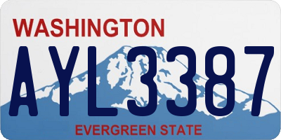WA license plate AYL3387