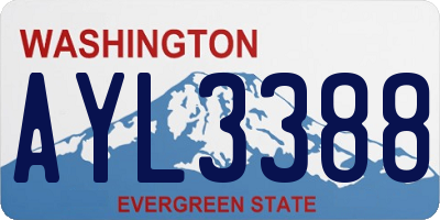 WA license plate AYL3388
