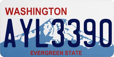 WA license plate AYL3390