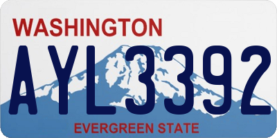 WA license plate AYL3392