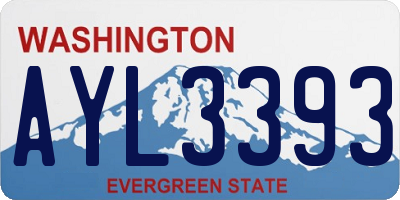 WA license plate AYL3393