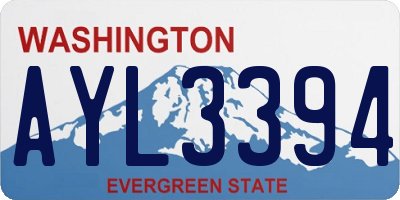 WA license plate AYL3394