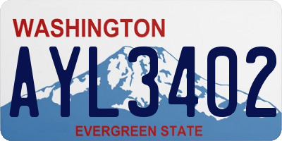 WA license plate AYL3402