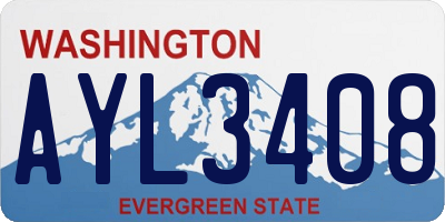 WA license plate AYL3408