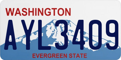WA license plate AYL3409