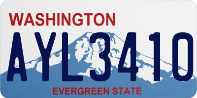 WA license plate AYL3410