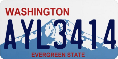 WA license plate AYL3414