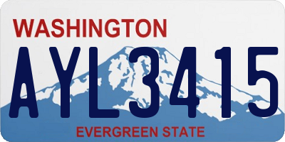 WA license plate AYL3415