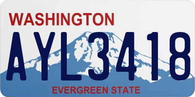 WA license plate AYL3418