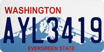 WA license plate AYL3419
