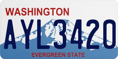 WA license plate AYL3420