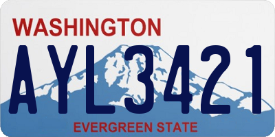 WA license plate AYL3421