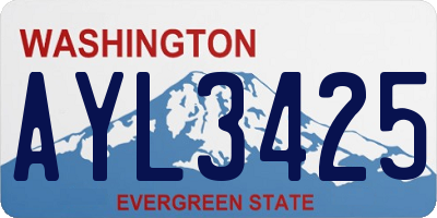 WA license plate AYL3425