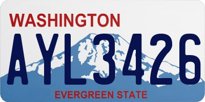 WA license plate AYL3426
