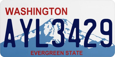 WA license plate AYL3429