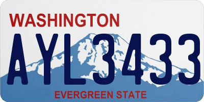 WA license plate AYL3433