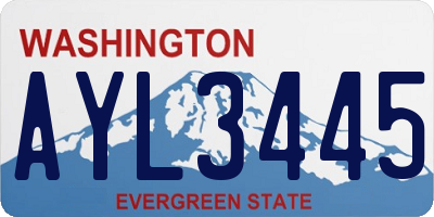 WA license plate AYL3445