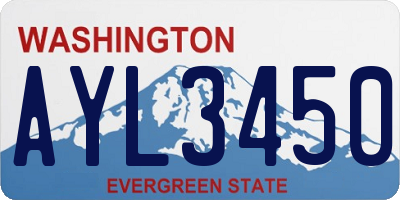 WA license plate AYL3450
