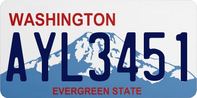 WA license plate AYL3451