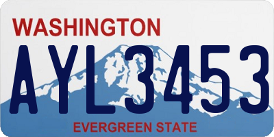 WA license plate AYL3453