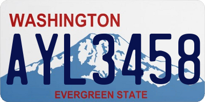 WA license plate AYL3458