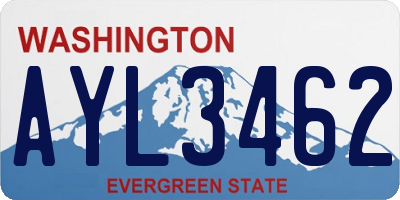 WA license plate AYL3462
