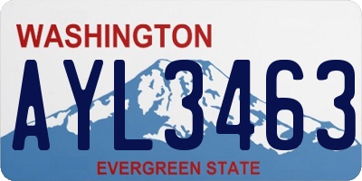 WA license plate AYL3463
