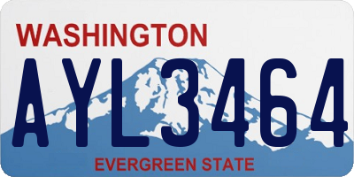 WA license plate AYL3464