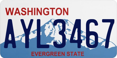 WA license plate AYL3467