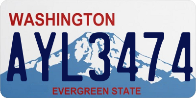 WA license plate AYL3474