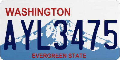 WA license plate AYL3475