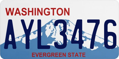 WA license plate AYL3476