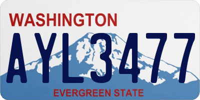 WA license plate AYL3477
