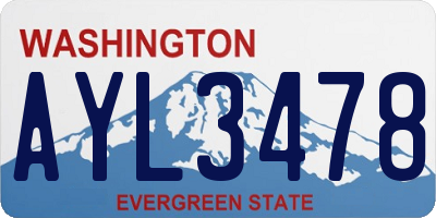 WA license plate AYL3478