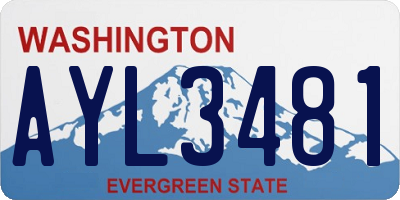 WA license plate AYL3481