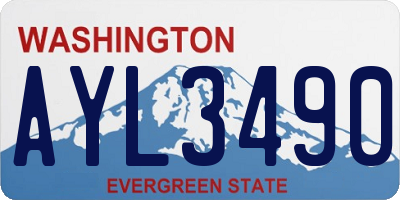 WA license plate AYL3490