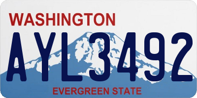 WA license plate AYL3492