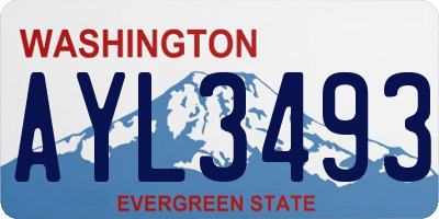WA license plate AYL3493