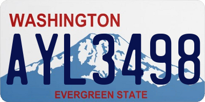 WA license plate AYL3498