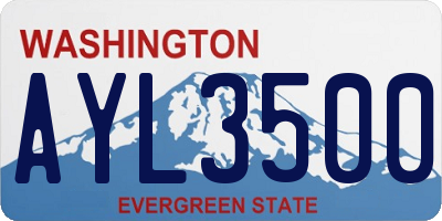 WA license plate AYL3500