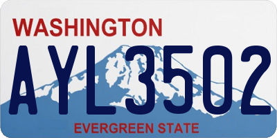 WA license plate AYL3502