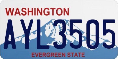WA license plate AYL3505